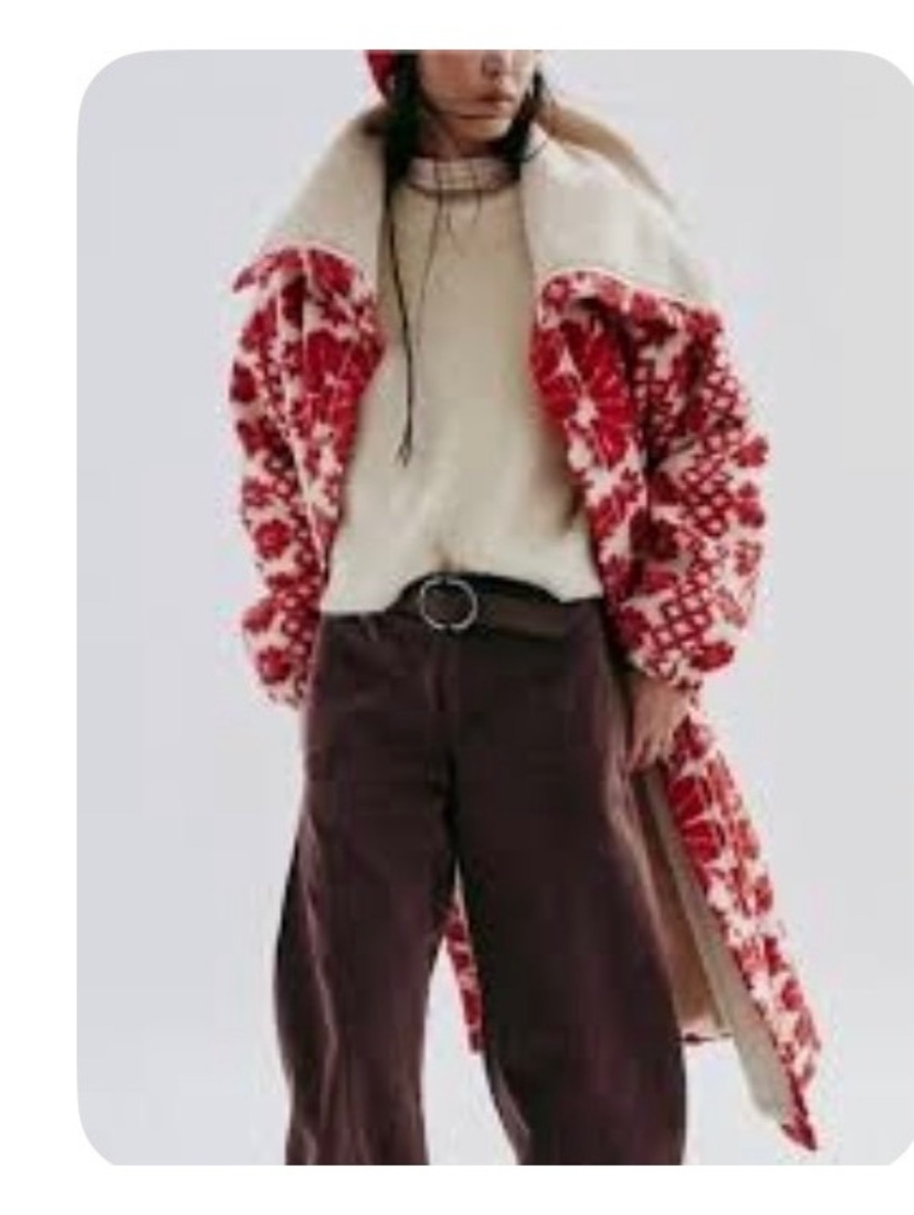 FREE PEOPLE THIS LOVE CARDI Oversized Sherpa fold over neckline fleece cost NWT